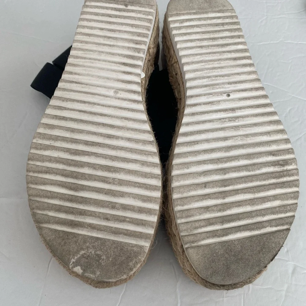 Steve Madden Black and Tan Espadrille Sandals